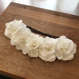 White floral headband